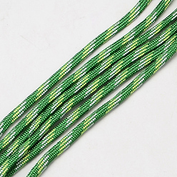 Green 7 Inner Cores Polyester & Spandex Cord Ropes, for Rope Bracelets Making, Green, 4mm, about 109.36 yards(100m)/bundle, 420~500g/bundle