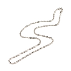 Stainless Steel Color 304 Stainless Steel Lumachina Chains Necklace for Women, Stainless Steel Color, 17.72 inch(45cm)