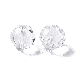 Claro Imitación perlas de cristal austriaco, aaa grado, facetados, rondo, Claro, 7 mm, agujero: 0.7~0.9 mm