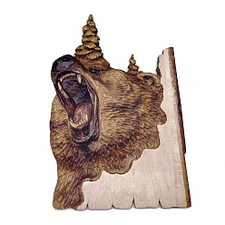 Медведь Настенный, резьба по дереву, подарок на стену, резьба по дереву, настенная резьба по дереву ручной работы, резное животное на дереве, Офисный дом или наружная отделка, Медведь Pattern, 380x260x5 мм