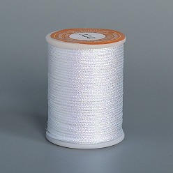 White Polyester Metallic Thread, White, 1mm, about 7.65 yards(7m)/roll