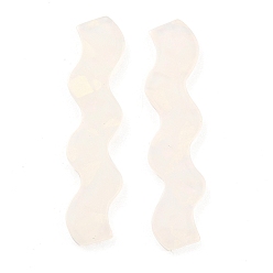 Blanc Fumé Cabochons acryliques en forme de vague, pour les accessoires de cheveux, fumée blanche, 65x15x2mm