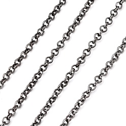Черный Цвет Металла Роло железа цепи, отрыгивающая цепь, с катушкой, несварные, без свинца, металлический черный , 2x1 мм, около 328.08 футов (100 м) / рулон