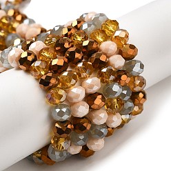 Bois Solide Chapelets de perles en verre, facette, rondelle, burlywood, 8x6mm, Trou: 1mm, Environ 65~68 pcs/chapelet, 15.7~16.1 pouce (40~41 cm)