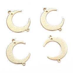 Real 14K Gold Plated Brass Links Connectors, Long-Lasting Plated, Moon, Real 14K Gold Plated, 22x16.5x1mm, Hole: 1.2mm