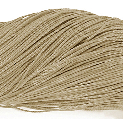 Светло-коричневый Круглый вощеный полиэфирный шнур, тайваньский вощеный шнур, витой шнур, загар, 1 мм, около 415.57 ярдов (380 м) / пачка