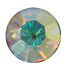 Crystal AB Brass Rhinestone Beads, Grade A, Platinum Metal Color, Round, Crystal AB, 8mm, Hole: 1mm