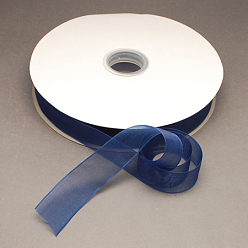 Marine Blue Nylon Organza Ribbon, Marine Blue, 3/4 inch(19~20mm), 200yards/roll(182.88m/roll)