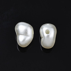 Color de la concha Cuentas de perlas de imitación de plástico abs, oval, color de concha, 6x9x6 mm, agujero: 1.5 mm, Sobre 2625 unidades / 500 g