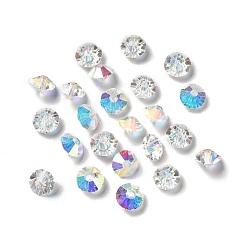 Clear AB Glass Imitation Austrian Crystal Beads, Faceted, Diamond, Clear AB, 6x3.5mm, Hole: 1mm
