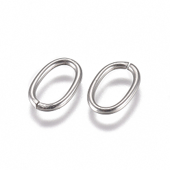 Stainless Steel Color 304 Stainless Steel Jump Rings, Open Jump Rings, Oval, Stainless Steel Color, 18 Gauge, 9x6x1mm, Inner Diameter: 7x4mm