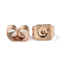 Light Gold Brass Ear Nuts, Butterfly Earring Backs for Post Earrings, Light Gold, 5x4mm, Hole: 1mm