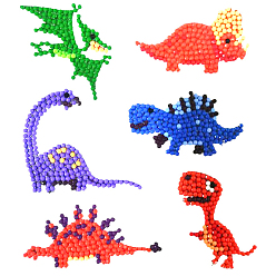 Mixed Color Dinosaur Theme DIY Diamond Painting Stickers Kits, including Stickers, Resin Rhinestone, Diamond Sticky Pen, Tray Plate and Glue Clay, Mixed Color, Packing: 180x150mm