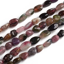 Tourmaline Natural Tourmaline Beads Strands, Tumbled Stone, Nuggets, 10~15x7.5~11.5x7.5~12.5mm, Hole: 1mm, about 36pcs/Strand, 15.67 inch(39.8 cm)