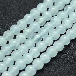 Aquamarine Natural Aquamarine Beads Strands, Round, 4mm, Hole: 1mm, about 94pcs/strand, 15.5 inch(39.5cm)