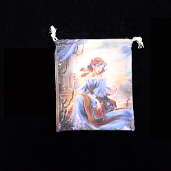 Human Сумка для хранения карт таро, сумки на шнурке из ткани, для колдовства принадлежности для викканского алтаря, прямоугольные, человек, 160~165x135 мм