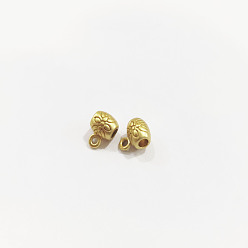 Real 18K Gold Plated Alloy Tube Bails, Loop Bails, Real 18K Gold Plated, 8x6x5mm, Hole: 1mm, Inner Diameter: 2mm