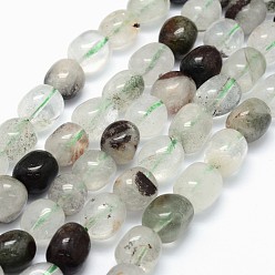 Lodolite Quartz Natural Lodolite Quartz Beads Strands, Nuggets, 10~15x9~15mm, Hole: 0.8mm, about 28~33pcs/strand, 15.75 inch(40cm)