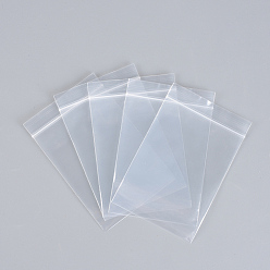 Clair Sacs en polyéthylène à fermeture zip, sacs d'emballage refermables, joint haut, sac auto-scellant, rectangle, clair, 10x7 cm, épaisseur unilatérale : 2.9 mil(0.075mm), 500 pcs / groupe