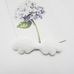 Blanco Alas de tela en relieve, con felpa, decorar accesorios, blanco, 18x55x6 mm