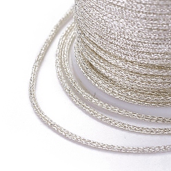 Antique White Polyester Metallic Thread, Antique White, 1mm, about 7.65 yards(7m)/roll