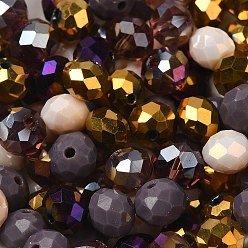 Purple Glass Beads, Faceted, Rondelle, Purple, 10x8mm, Hole: 1mm, about 67pcs/60g
