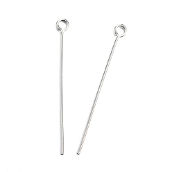 Stainless Steel Color 304 Stainless Steel Eye Pin, Stainless Steel Color, 40mm, Hole: 2mm, Pin: 0.7mm