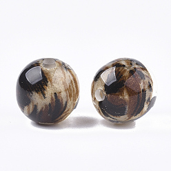 Coloré Perles en résine, avec un chiffon à l'intérieur, ronde, colorées, 16~16.5mm, Trou: 3mm