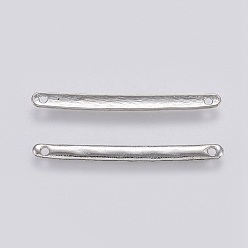 Platinum Alloy Bar Links, for Jewelry Design, Cadmium Free & Nickel Free & Lead Free, Strip, Platinum, 3x33x1mm, Hole: 1mm