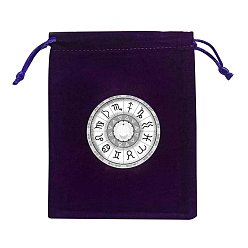 Indigo 12 sac de rangement pour cartes de tarot à motif de constellation, tarot de velours sacs à cordon, pour la sorcellerie fournitures d'autel wiccan, rectangle, indigo, 15x12 cm