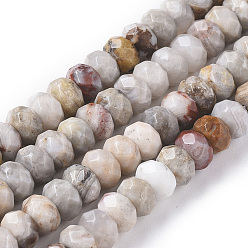 Gobi Agate Natural Gobi Agate Beads Strands, Faceted, Rondelle, 8x5mm, Hole: 1mm, about 72pcs/strand, 14.96 inch(38cm)