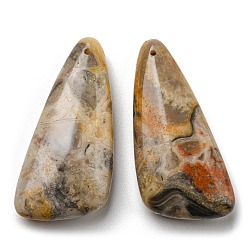 Crazy Agate Natural Crazy Agate Pendants, Triangle, 46x21~23x8.5~9mm, Hole: 1.5mm