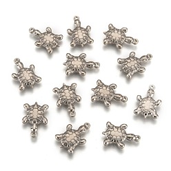 Stainless Steel Color 201 Stainless Steel Tortoise Pendants, Stainless Steel Color, 19.5x13x3.5mm, Hole: 1.5mm
