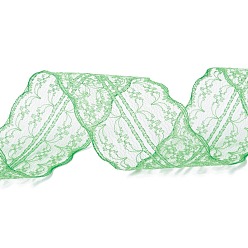 Green Polyester Lace Trim, Lace Ribbon For Sewing Decoration, Green, 45mm, about 1- 3/4 inch(45mm) wide, about 10.93 yards (10m)/roll