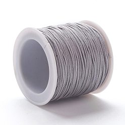 Серый Плетеной нейлоновой нити, DIY материал для изготовления ювелирных изделий, серые, 0.8 мм, 100 ярдов / рулон