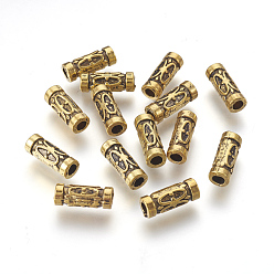 Oro Antiguo Estilo tibetano cuentas tubo de aleación, sin plomo y cadmio, oro antiguo, 13x5 mm, agujero: 2.5 mm