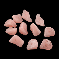 Corail Clair Puce perles acryliques imitation de pierres précieuses, corail lumière, 19~28x14~19x6~13mm, trou: 2 mm, environ 310 pcs / 500 g