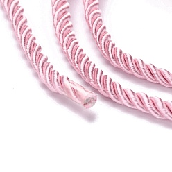 Pink Polyester cordon, cordon torsadé, rose, 5mm, environ 97~100 m / paquet