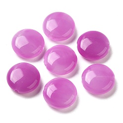 Orchid Transparent Acrylic Beads, Flat Round, Orchid, 12x4.5mm, Hole: 1.2mm, about 1150pcs/500g