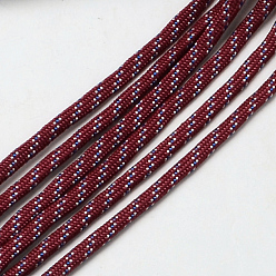 Rouge Foncé 7 âmes intérieures cordes en polyester et spandex, pour la fabrication de bracelets en corde, rouge foncé, 4mm, environ 109.36 yards (100m)/paquet, 420~500g / bundle