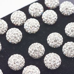 001_Crystal Valentines Day Gift for Her, 925 Sterling Silver Austrian Crystal Rhinestone Stud Earrings, Ball Stud Earrings, Round, 001_Crystal, 12mm