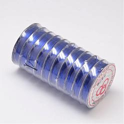 Azul Cuerda de cristal elástica plana, hilo de cuentas elástico, para hacer la pulsera elástica, azul, 0.8 mm, aproximadamente 10.93 yardas (10 m) / rollo
