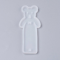 Белый Силиконовые формы для закладок, формы для литья смолы, медведь, белые, 93x38x4.5 мм, внутренний диаметр: 89x35 мм
