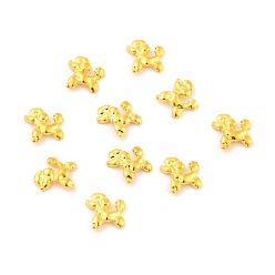 Gold Alloy Nail Art Decoration Accessories, Fashion Nail Care, Poodle/Dog, Gold, 8.5x8x1mm