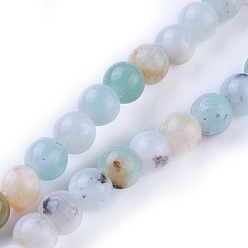 Flower Amazonite Natural Flower Amazonite Beads Strands, Round, 10mm, Hole: 2mm, about 38pcs/strand, 15.7 inch(40cm)