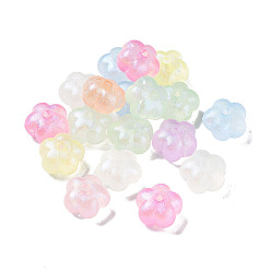 Couleur Mélangete Perles acryliques transparentes, perles lumineuses, brillent dans le noir, fleur, couleur mixte, 13x8mm, Trou: 2.3mm, environ580 pcs / 500 g