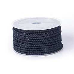 Black Polyester Braided Cord, Black, 3mm, about 8.74 yards(8m)/roll