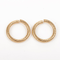 Golden 304 Stainless Steel Jump Ring, Open Jump Rings, Golden, 15x2mm, Inner Diameter: 11mm, 12 Gauge