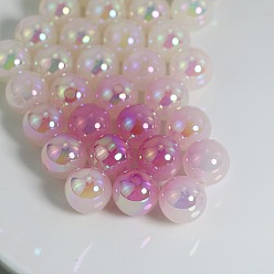 White Color Changing Sun Sensitive UV Reactive Acrylic Beads, Round, White, 16mm