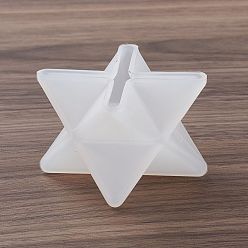Blanco Moldes de silicona estrella merkaba diy, moldes de resina, para resina uv, fabricación artesanal de resina epoxi, blanco, 43x43x37 mm